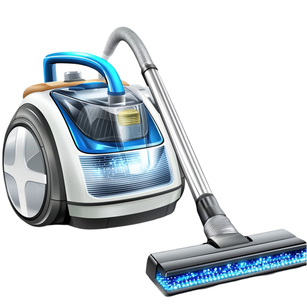 High power vacuum cleaner with a blue dust container png