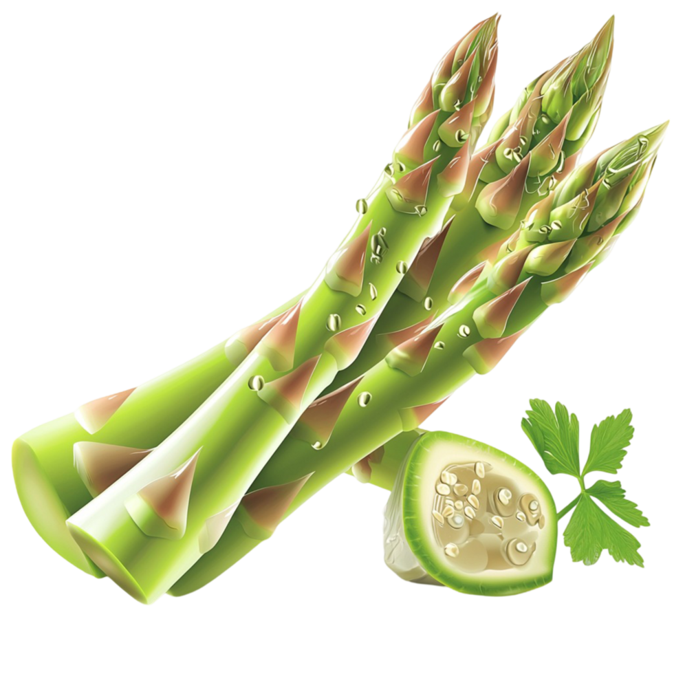 green asparagus spears with a crisp and tender texture png