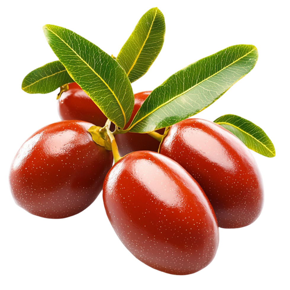 red goji berries attached to a small branch with green leaves png