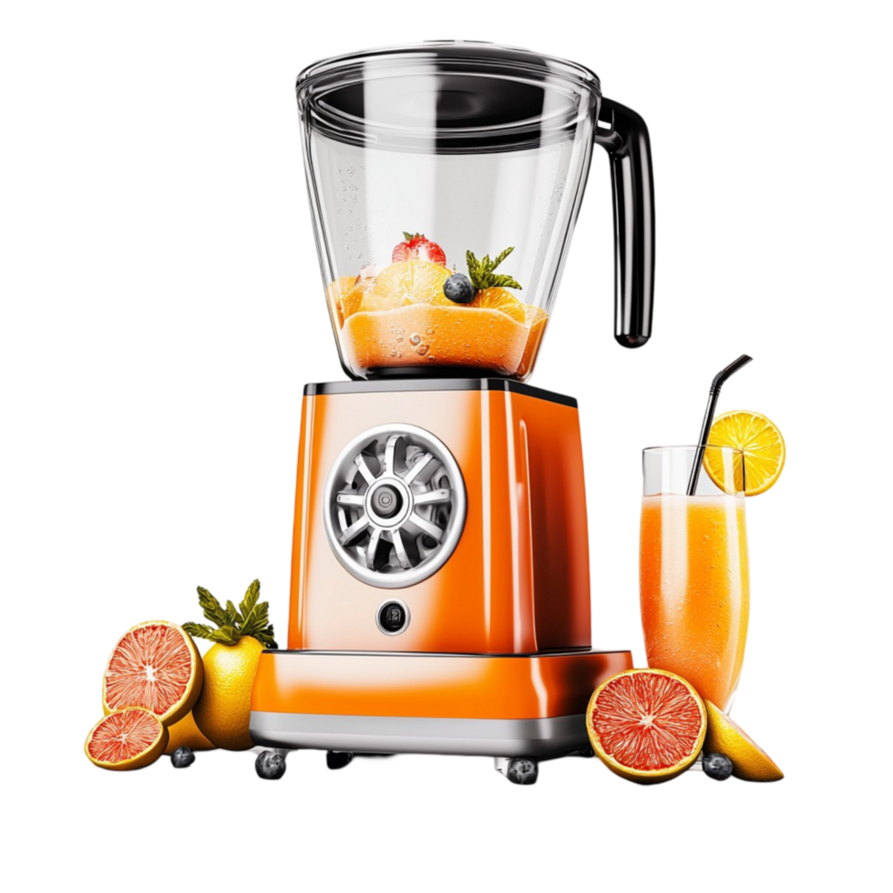 High speed blender with fruit and juice png