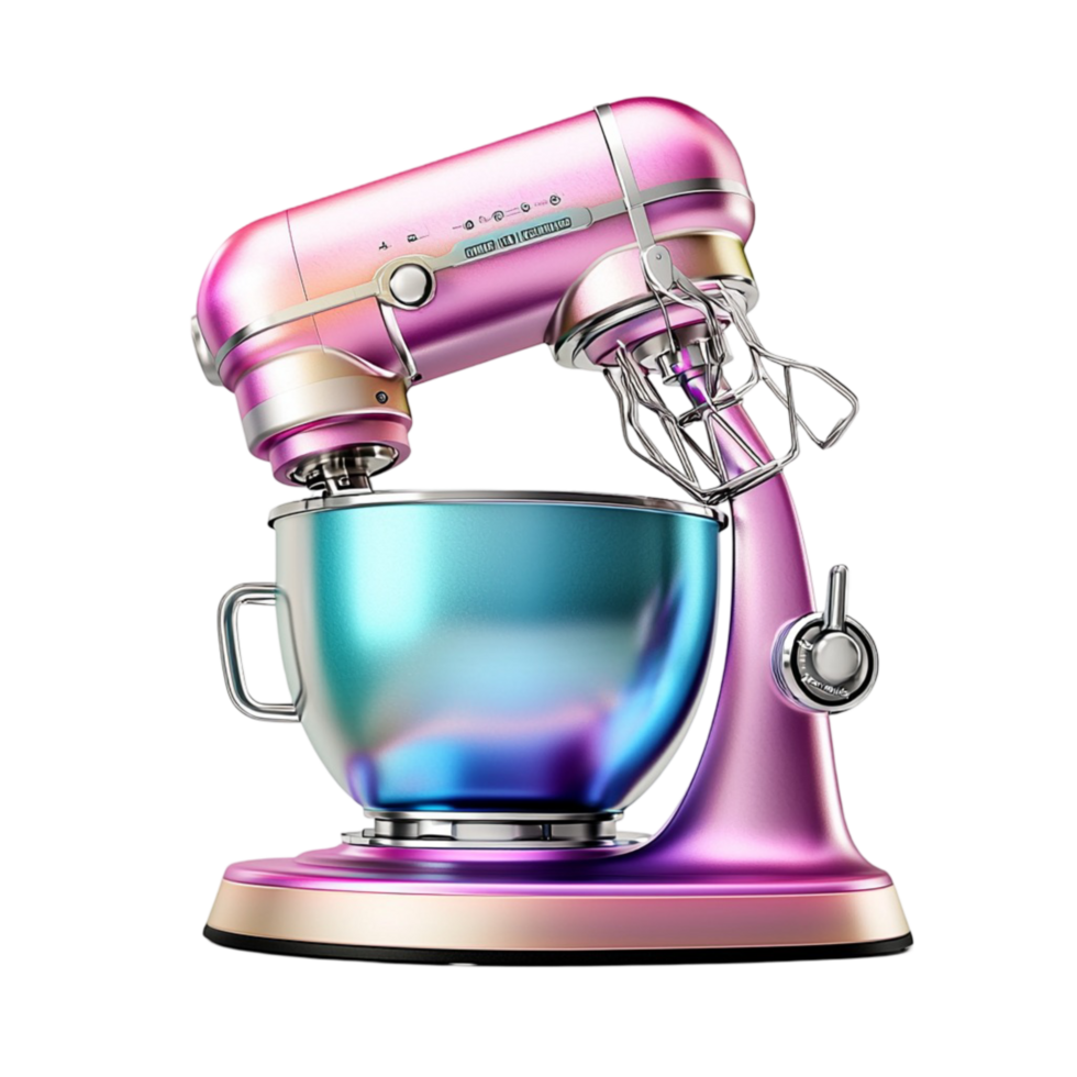 pink and purple stand mixer a shiny metallic finish png