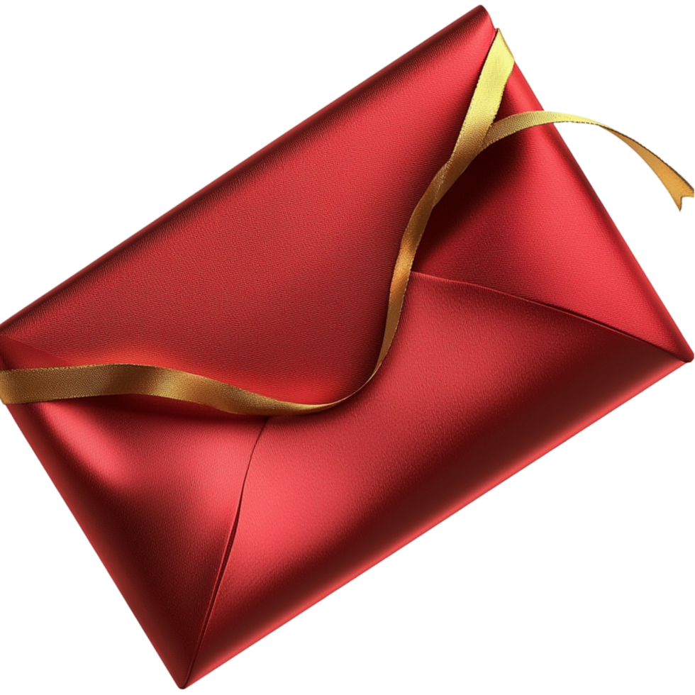 Red envelope sealed a golden ribbon and a delicate bow png