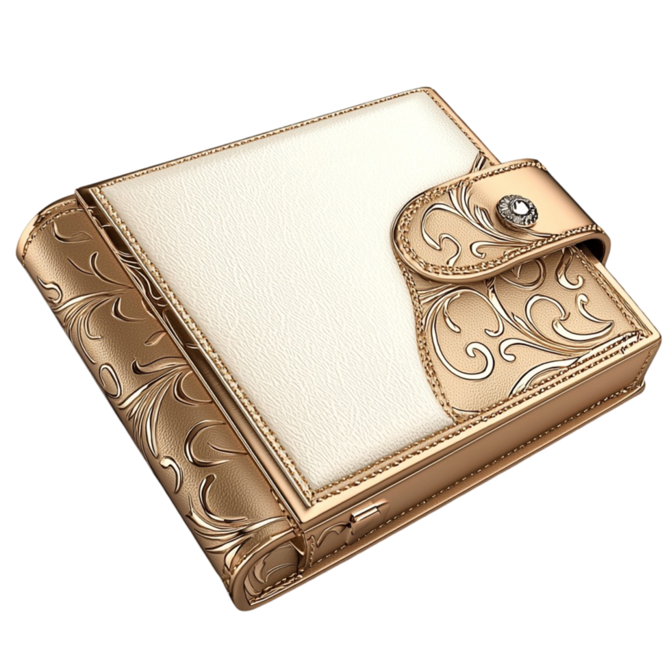 Luxurious creamcolored notebook an intricate golden clasp png
