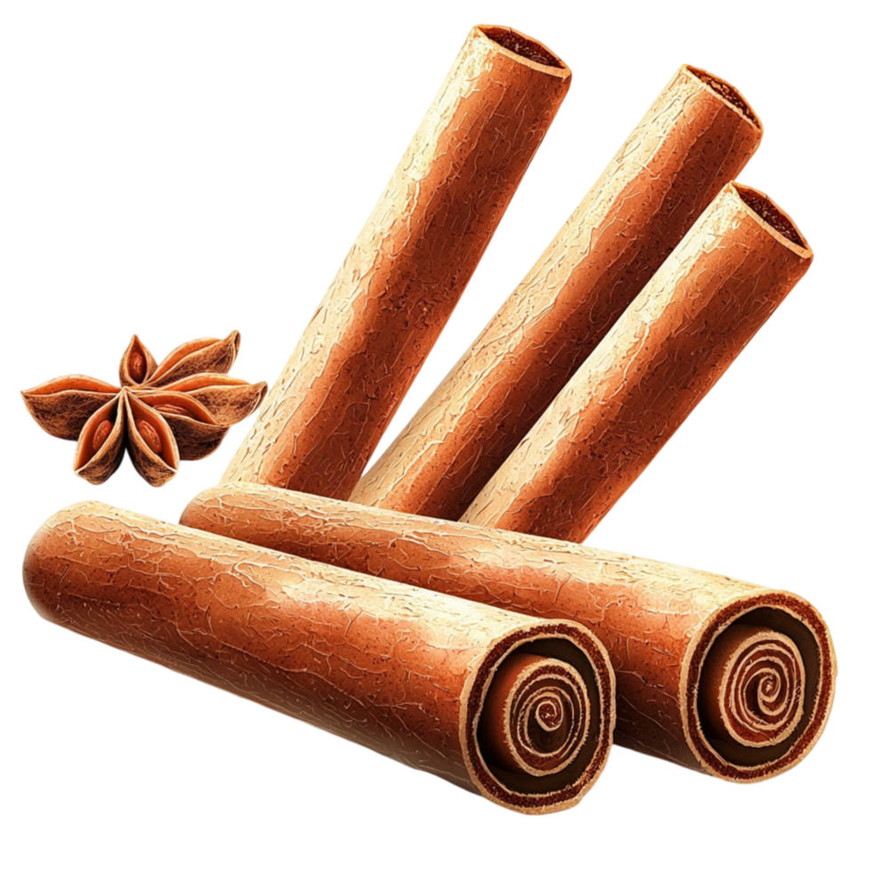 Cinnamon sticks a star anise for a warm and aromatic touch png