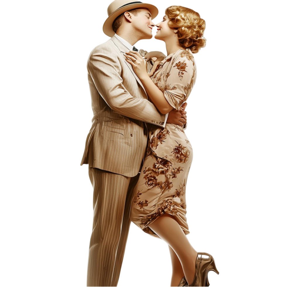 Romantic couple ncing an oldfashioned style and grace png