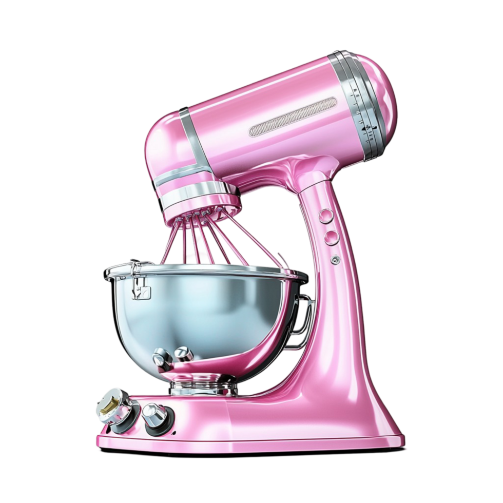 Pink stand mixer a glass bowl and sleek style png