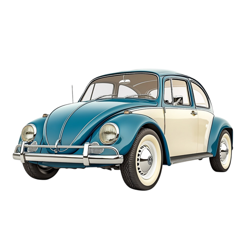 blue vintage car a twotone finish and chrome accents png