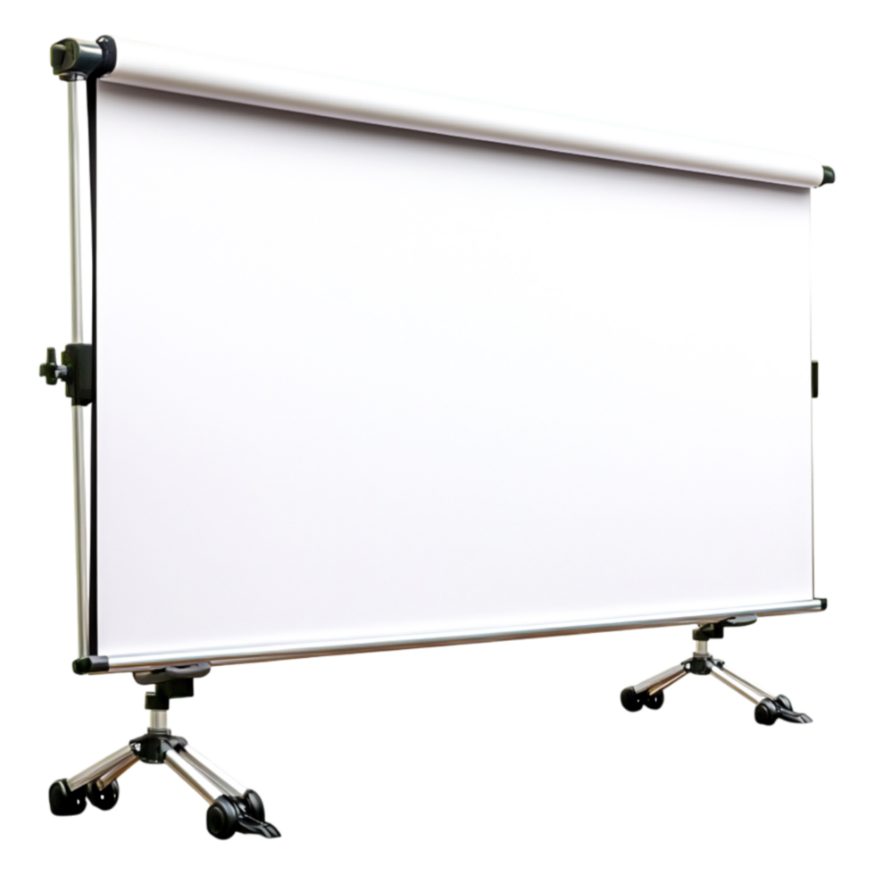 Blank Presentation Projection Screen on Tripod Stand for Events png