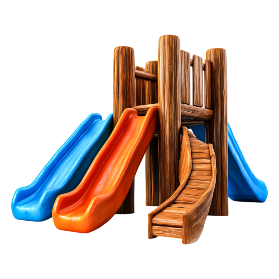 Colorful Playground Equipment with Slides Ideal for Children png