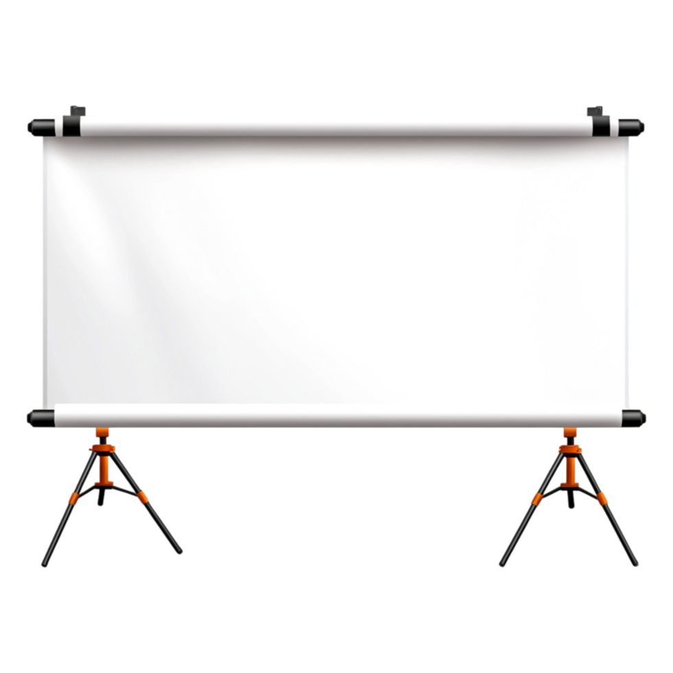 Blank Projector Screen on Tripod Stand for Presentations and Events png