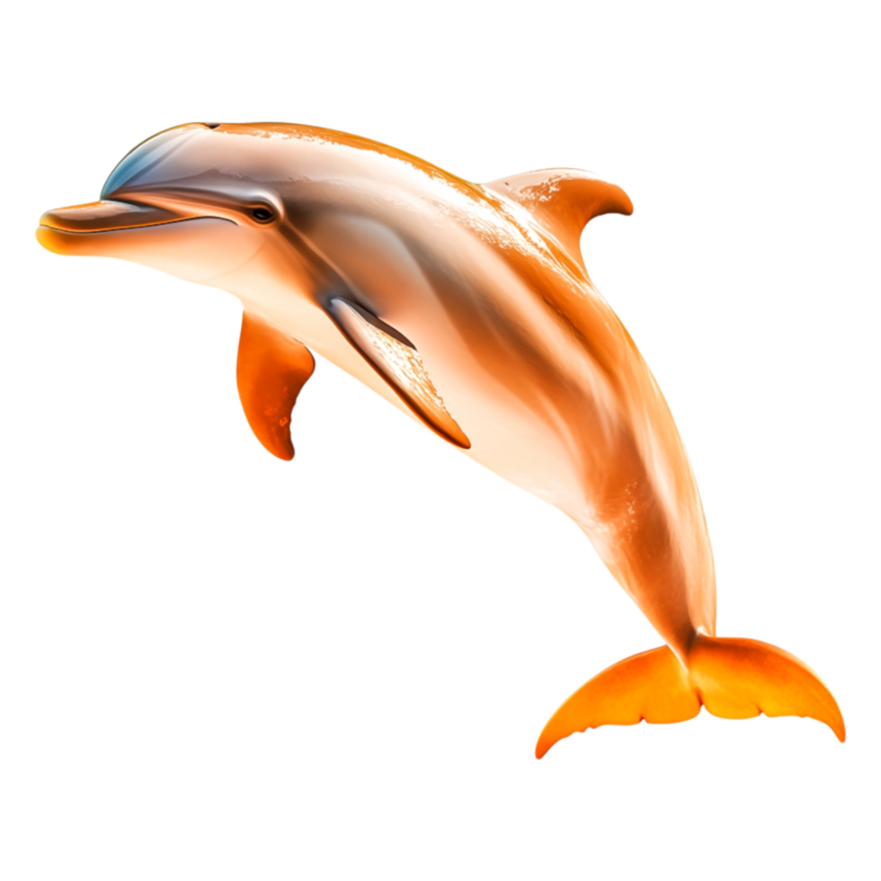 Playful Dolphin Leaping Above Calm Ocean Waters in Bright Sunshine png