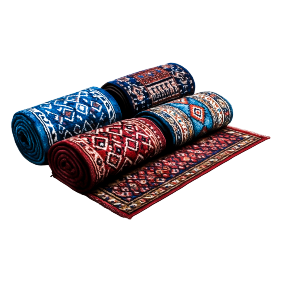 Colorful Handwoven Rugs Displayed png