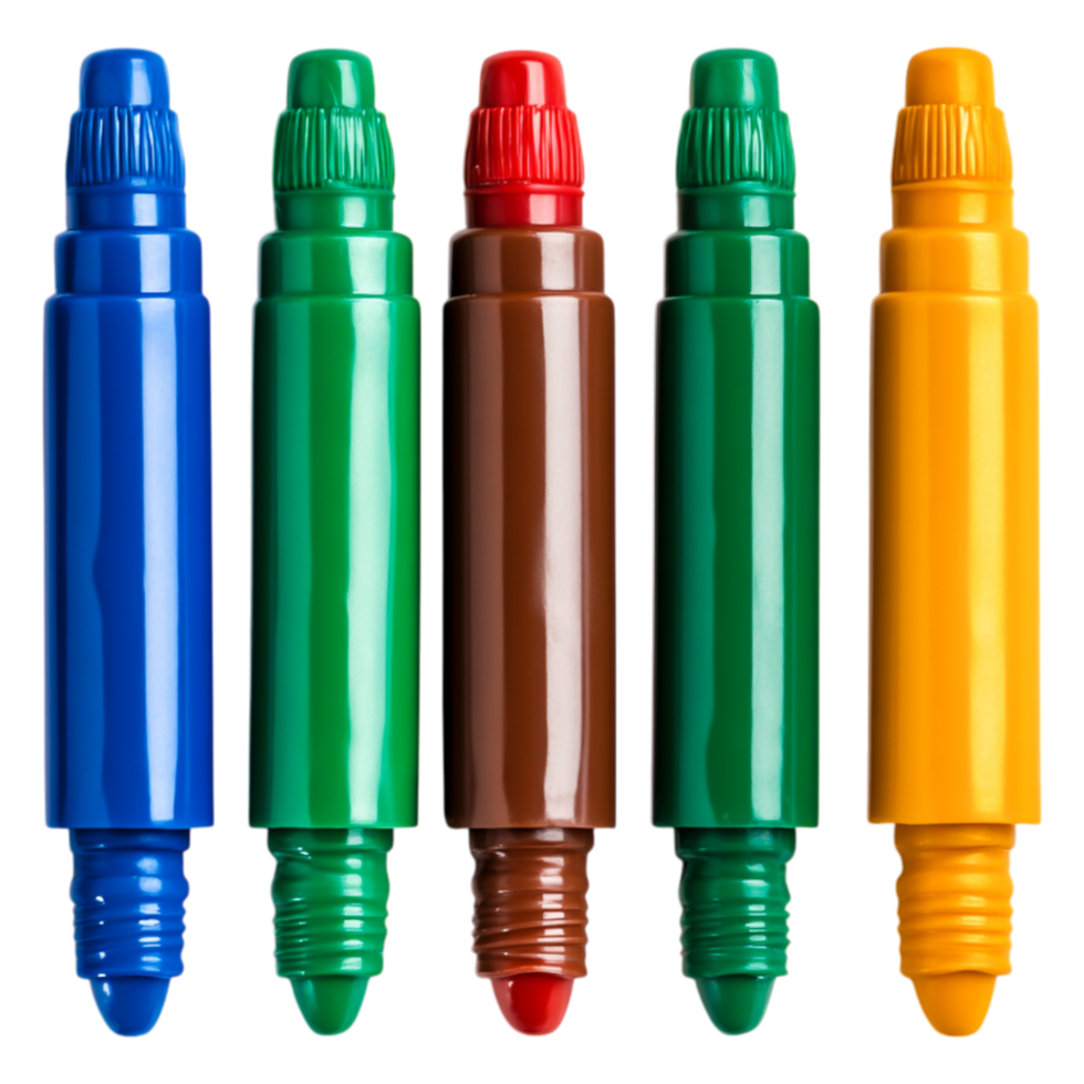 Colorful Markers in a Row for Art, Craft, and Creative Projects png