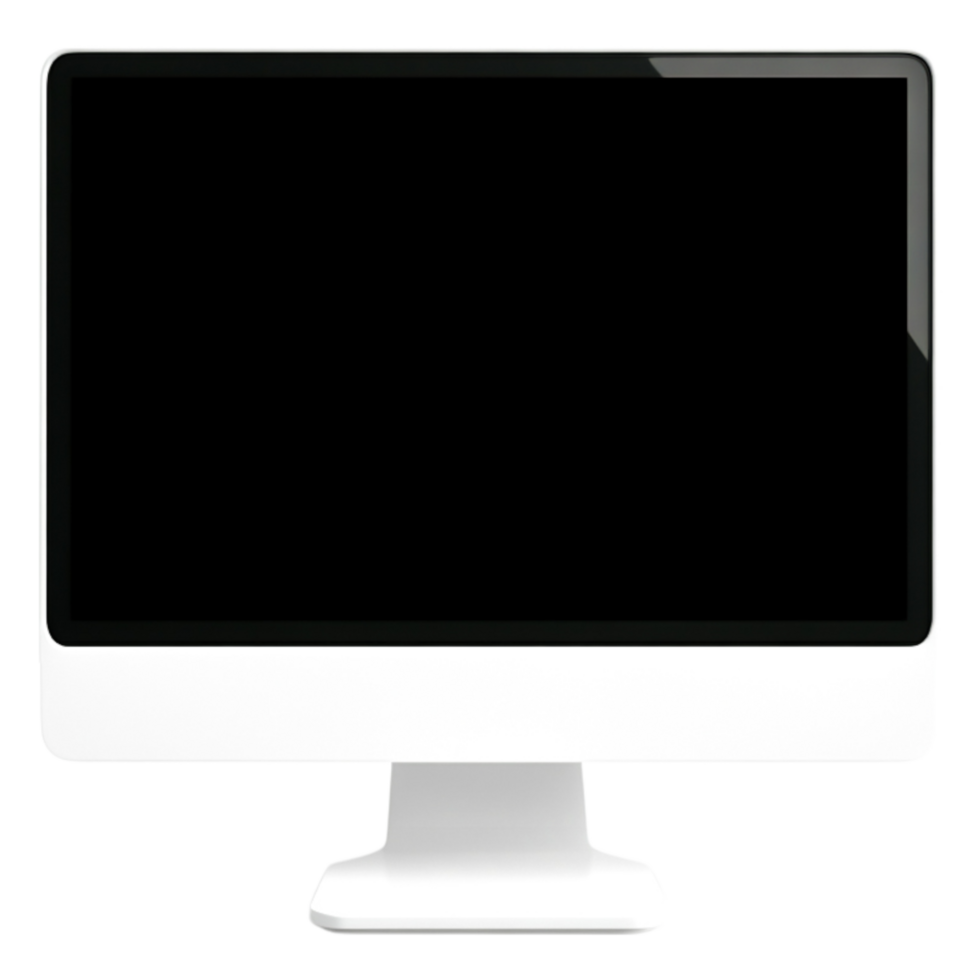 Blank Screen on Modern Desktop Computer with Minimalist Design png