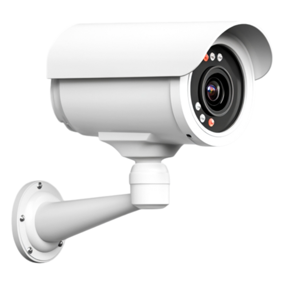 White Security Camera with Protective Housing and Modern Design png