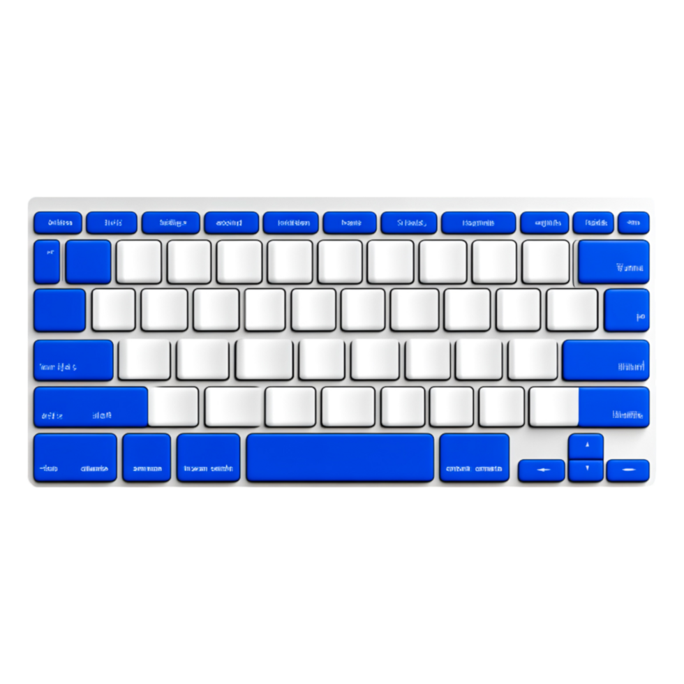 Colorful Keyboard Design with Blue and White Keys for Modern Tech png