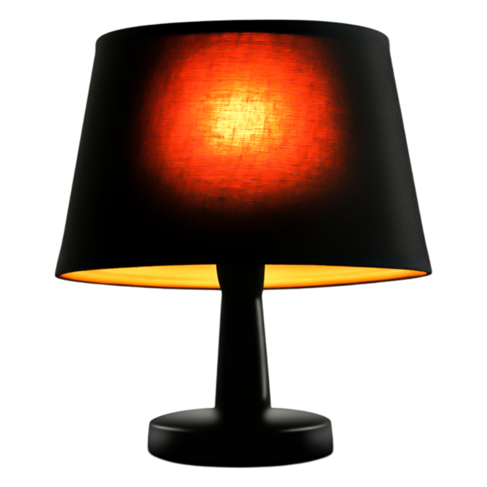 Elegant Black Table Lamp with Warm Glow on png