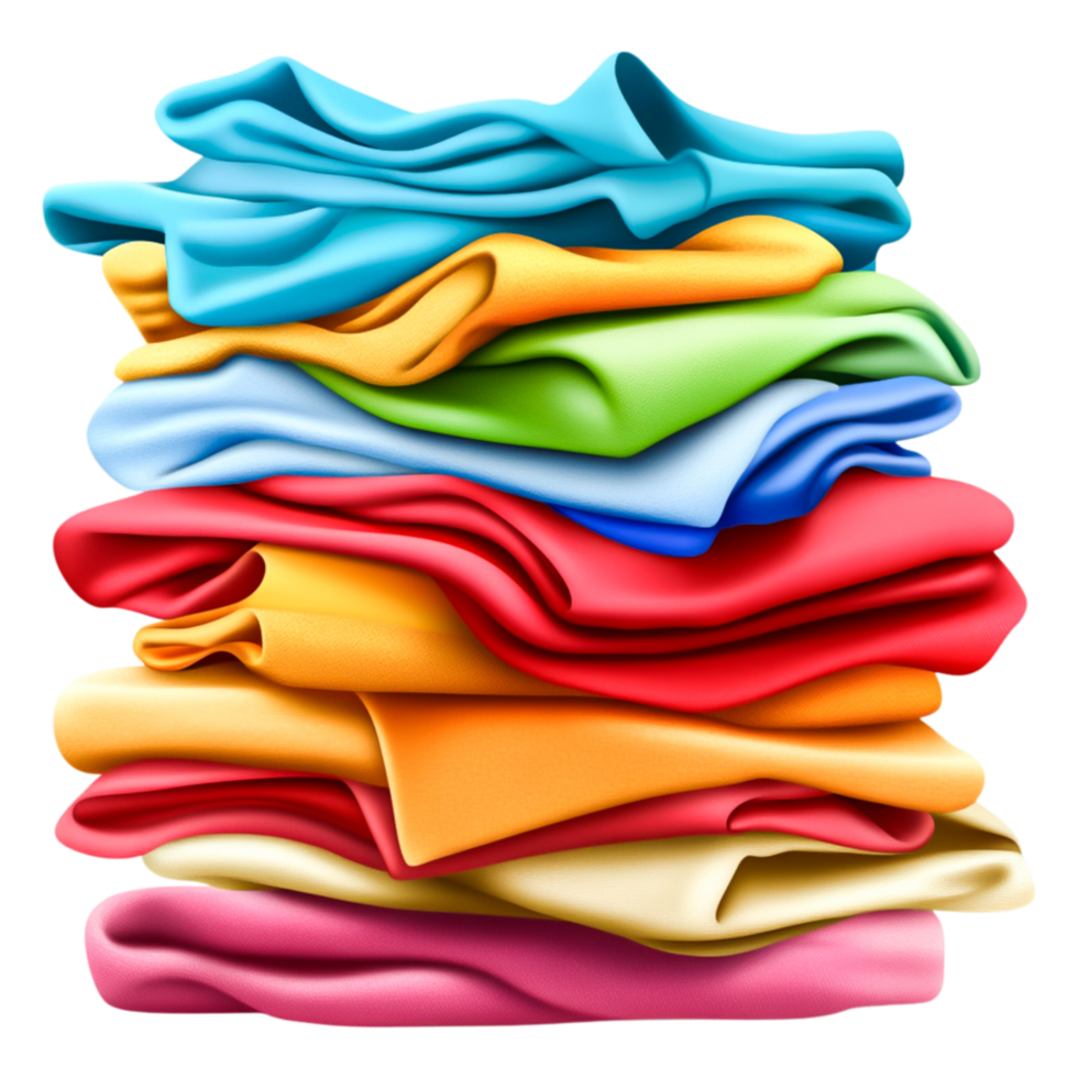 Colorful Pile of Soft Fabric Textiles for Creative Projects and Crafts png