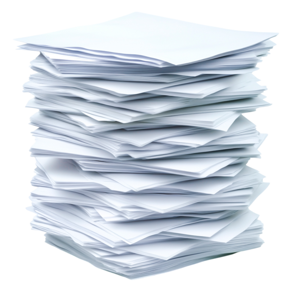 Stacked White Papers Clean Surface for Office Use and Organization png