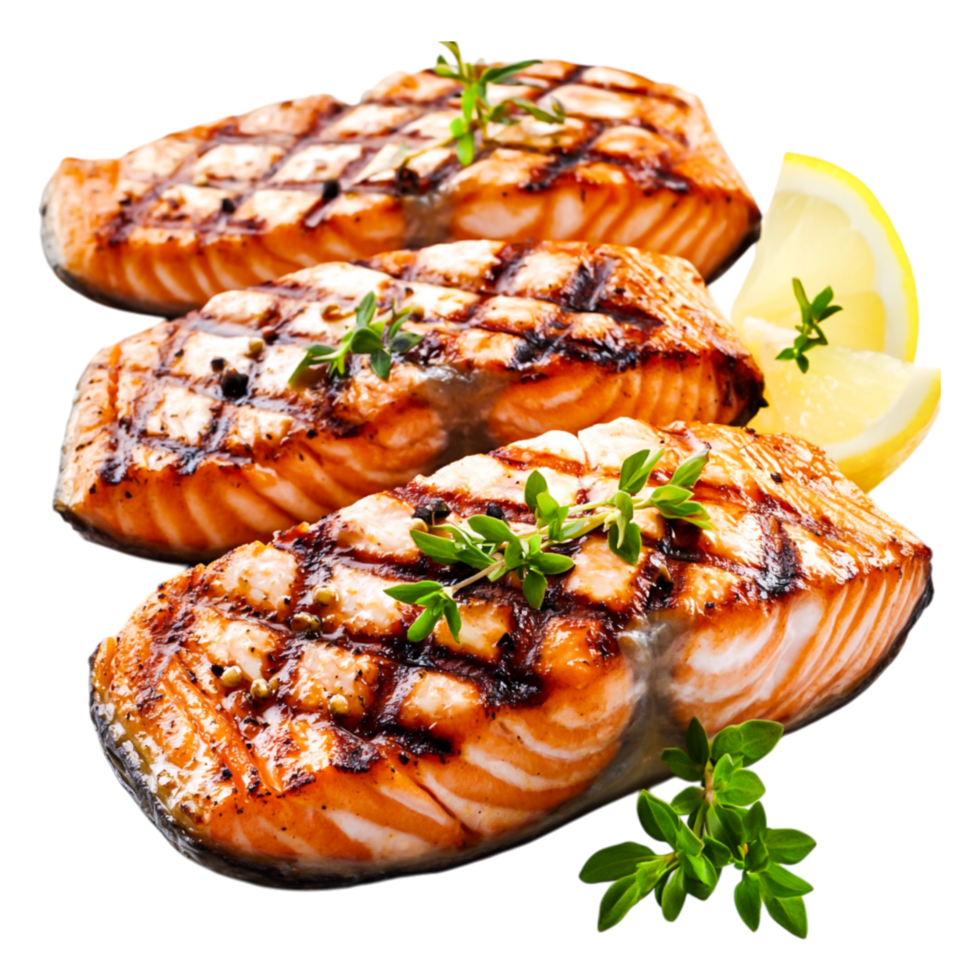 Grilled Salmon Fillets with Fresh Lemnd Herbs on png