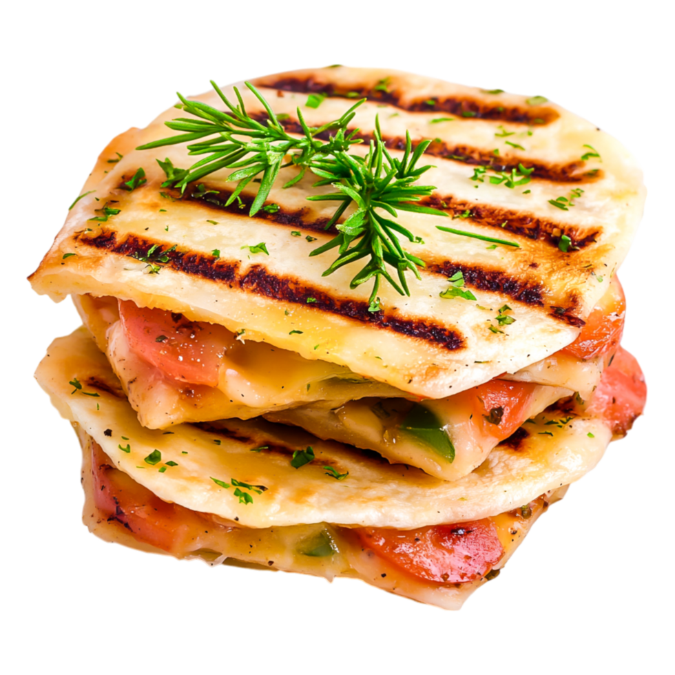 Grilled Tortilla Stacks with Fresh Vegetables and Herbs png