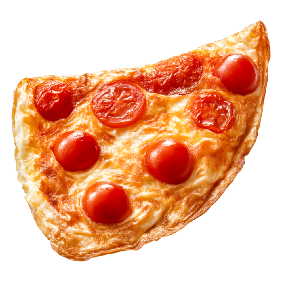 Delicious Slice of Cheese Pizza with Tomato Toppings Isolated png