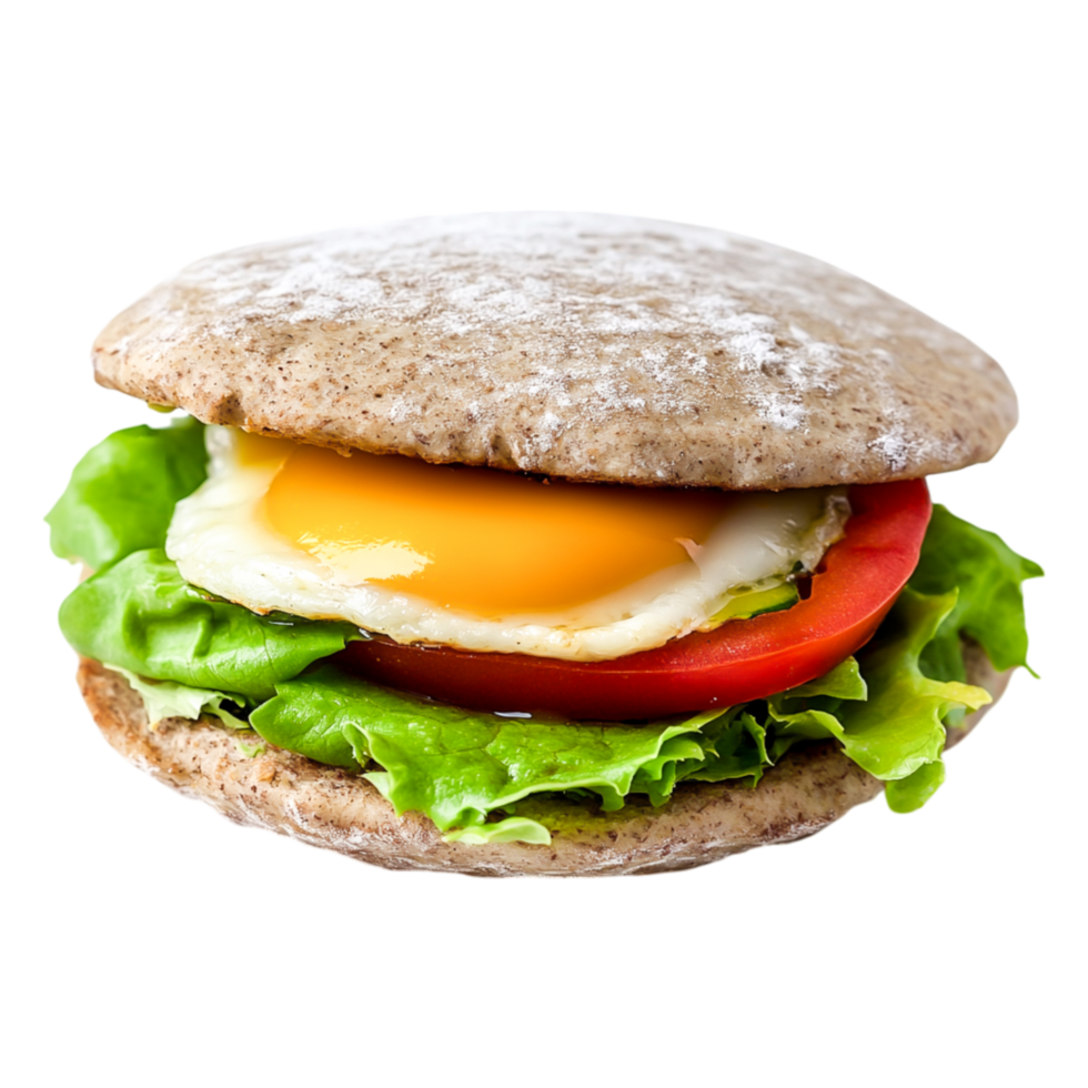 Fresh Whole Grain Sandwich with Egg, Lettuce, and Tomato Slices png
