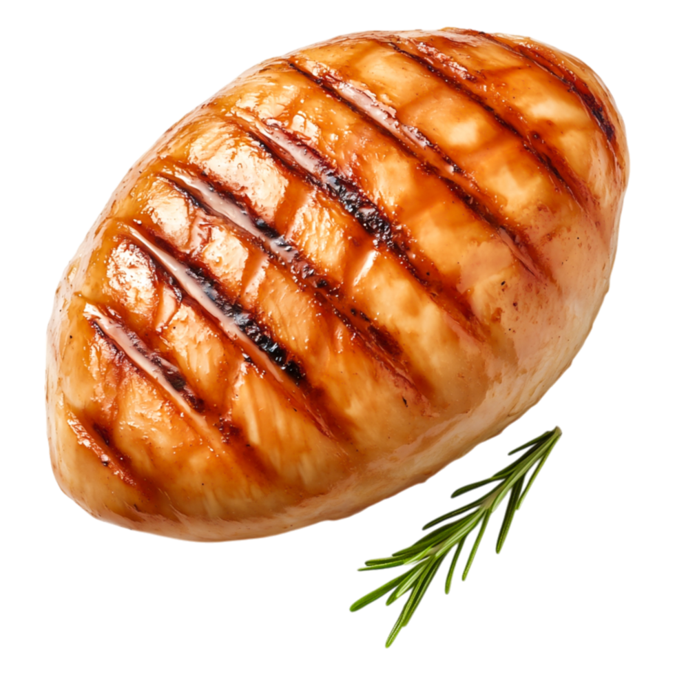Grilled Chicken Breast with Perfect Char Marks and Fresh Rosemary png