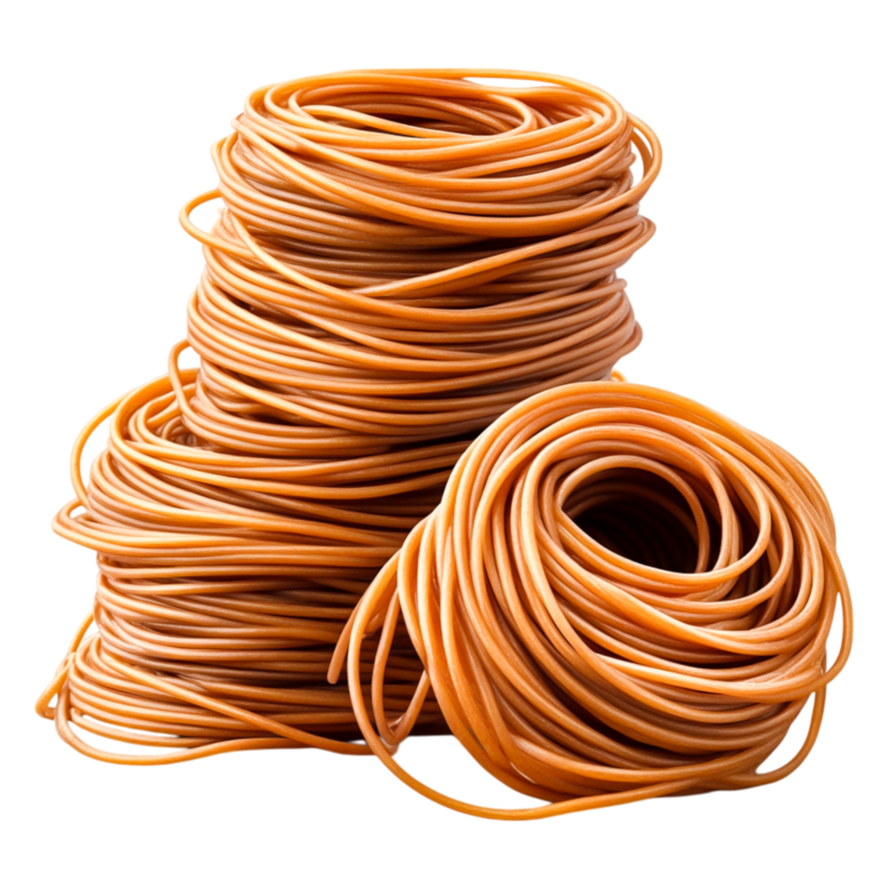 Stacks of Elastic Rubber Bands in Various Sizes for Office Use png