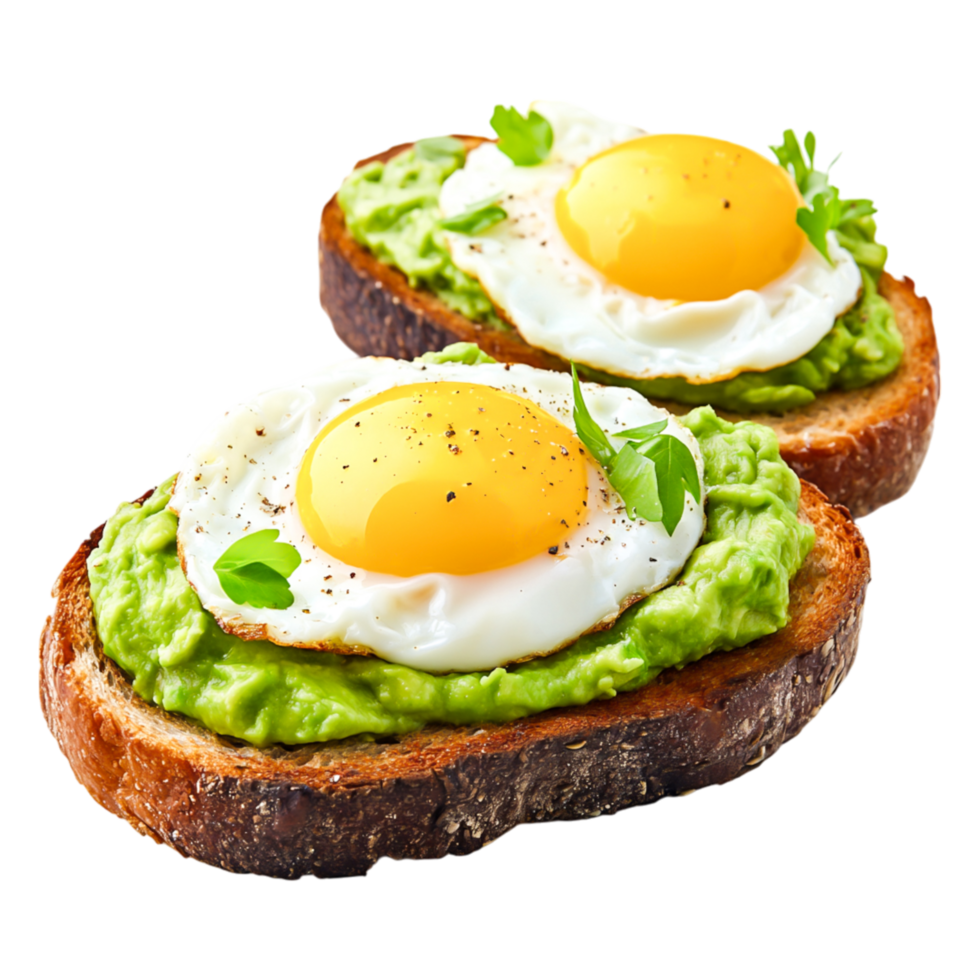 An Avocado Toast with Fried Egg png
