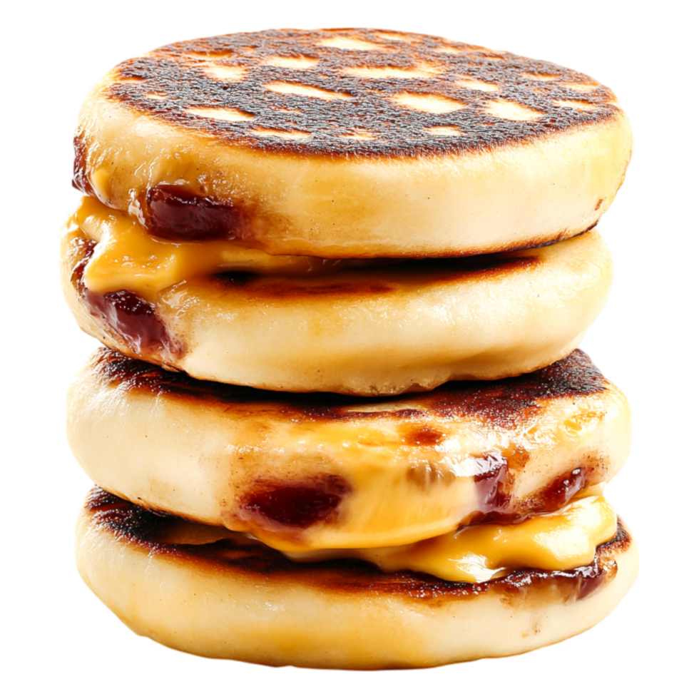 Delicious Cheese and Jam Filled Breakfast Muffins Stacked High png