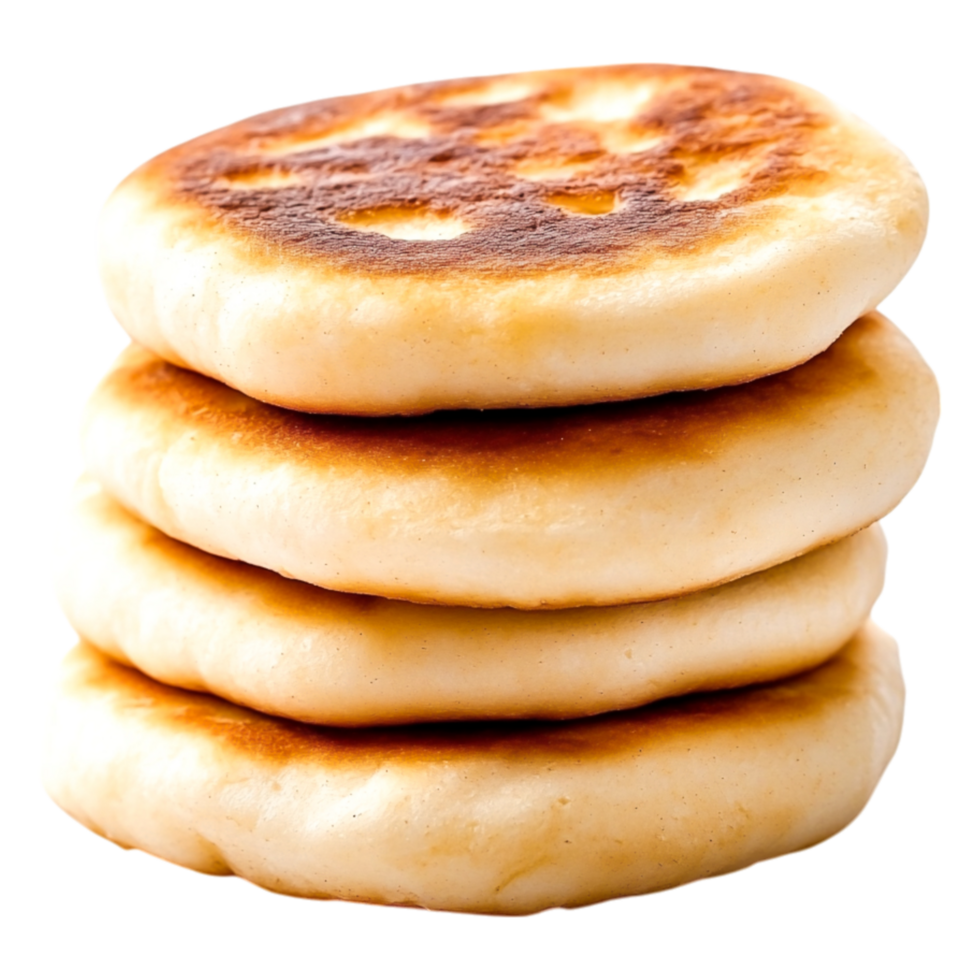 Stack of Golden Brown Traditional Fluffy Breakfast Pancakes png
