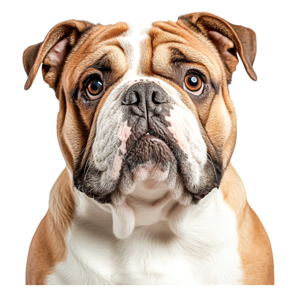 closeup Portrait of a Bulldog with Expressive Eyes and Unique Features png