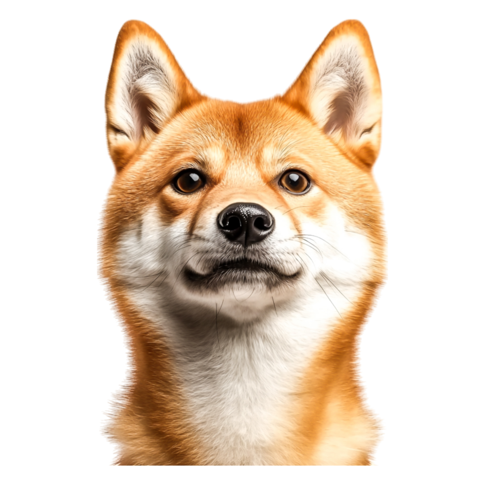 Majestic Portrait of a Fluffy Dog with Alert Expressind Gentle Eyes png