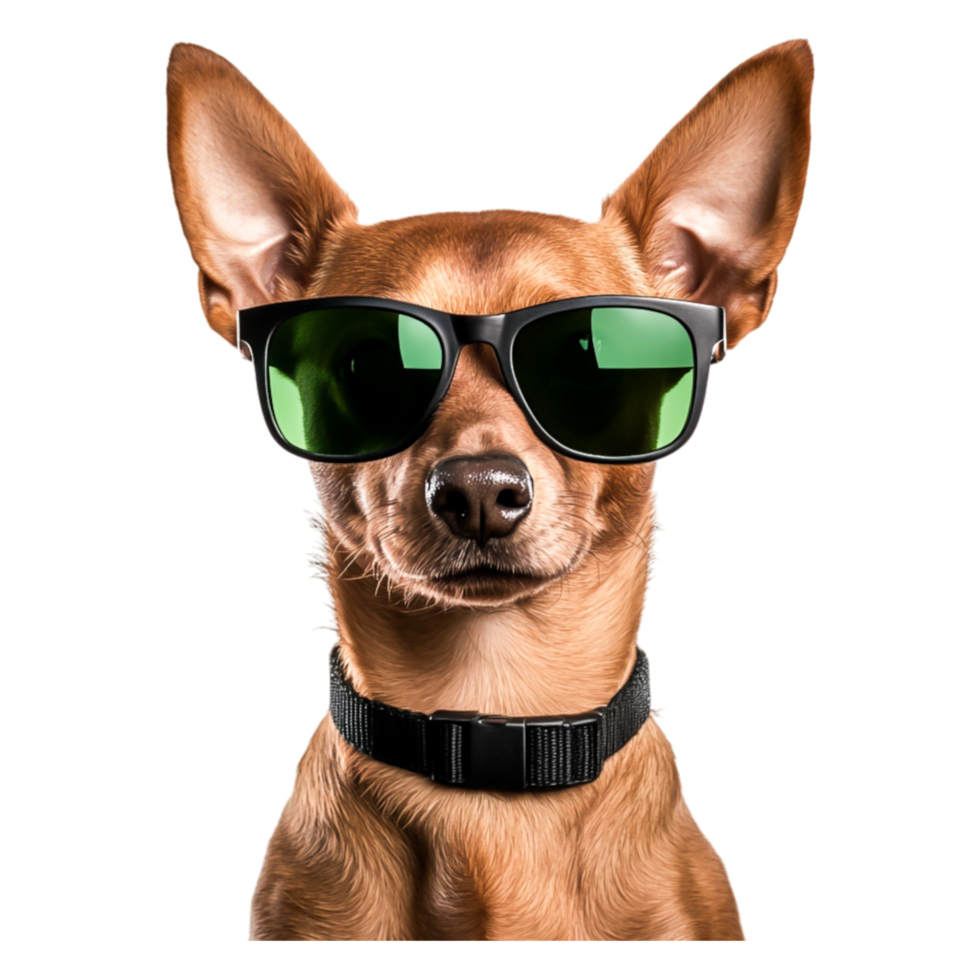 Cool Dog Wearing Sunglasses with Attitude and Style in Bright Environment png