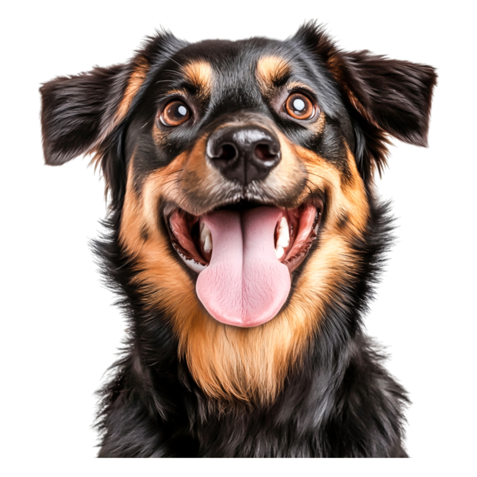 A Happy Dog Portrait with Bright Eyes and Playful Expression png