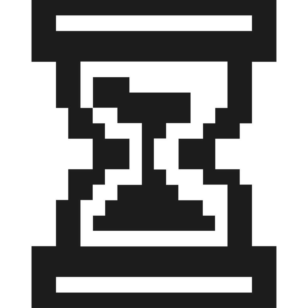 pixelated black hourglass png