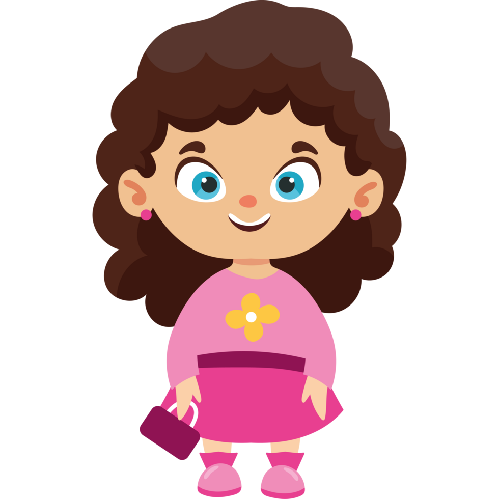 girl wearing spring clothes illustration png