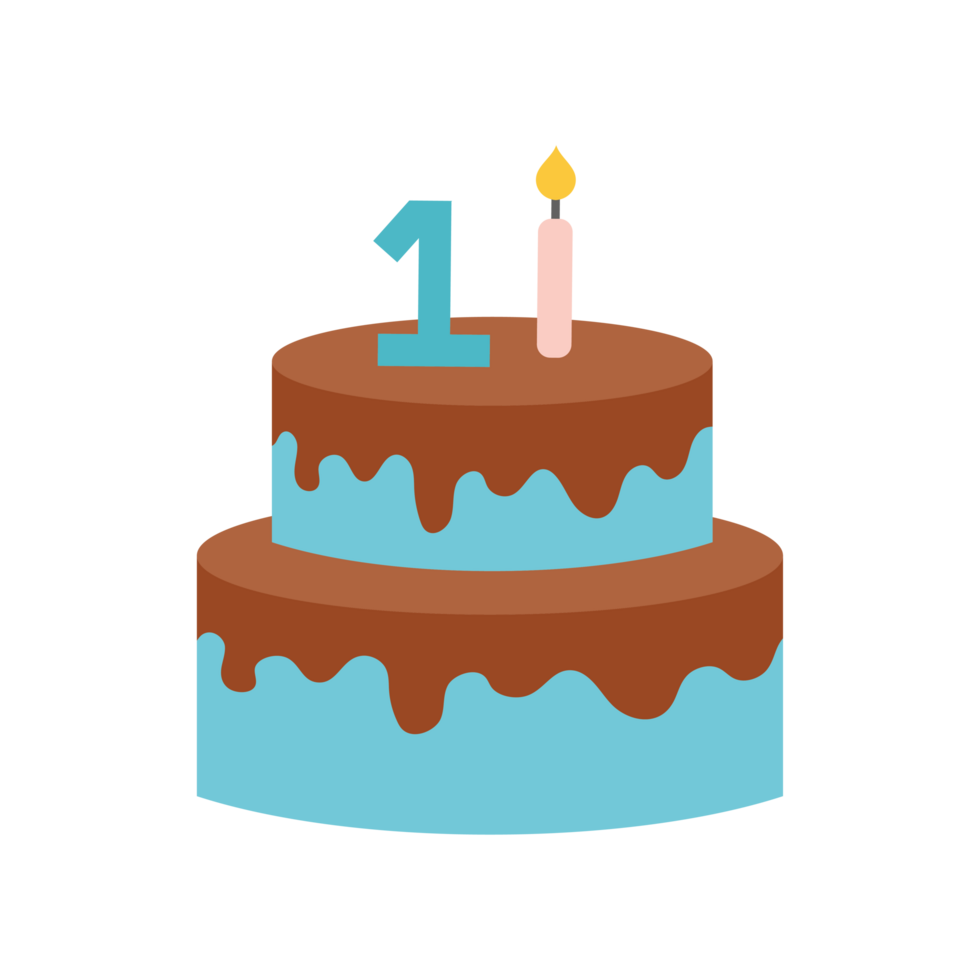 first birthday cake with candle and number png