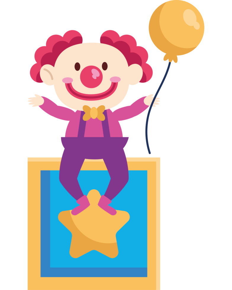 funny happy clown with balloons png