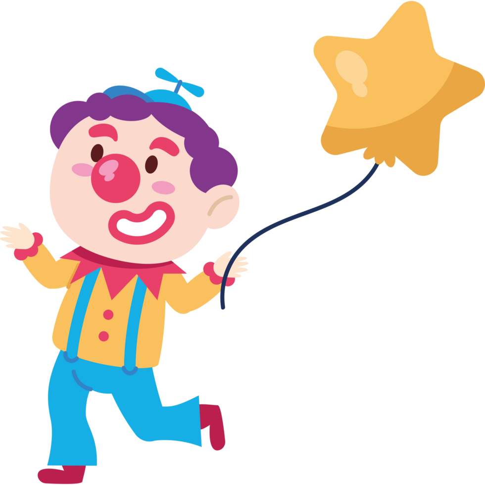 happy clown with balloons decoration png