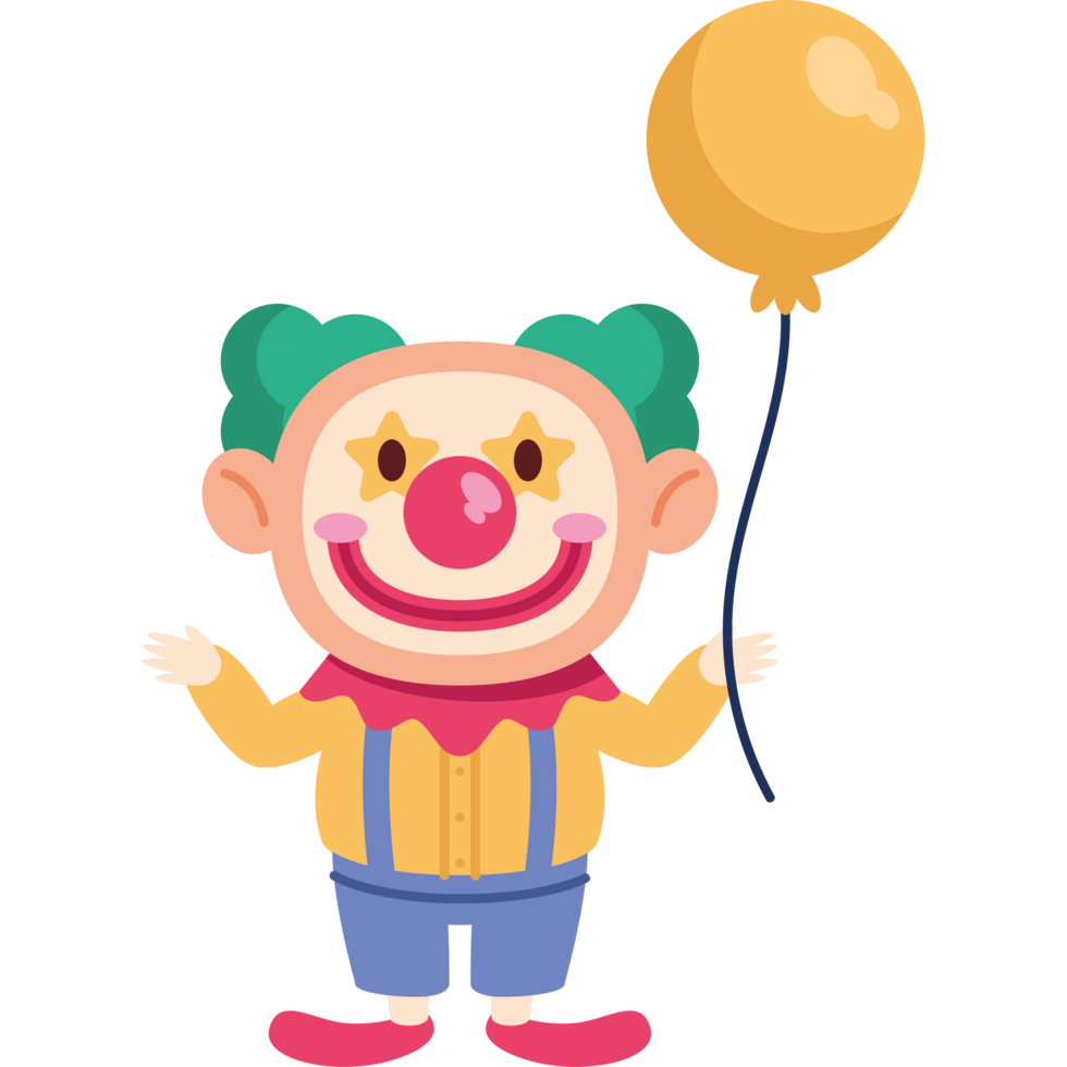 happy clown character with balloons png