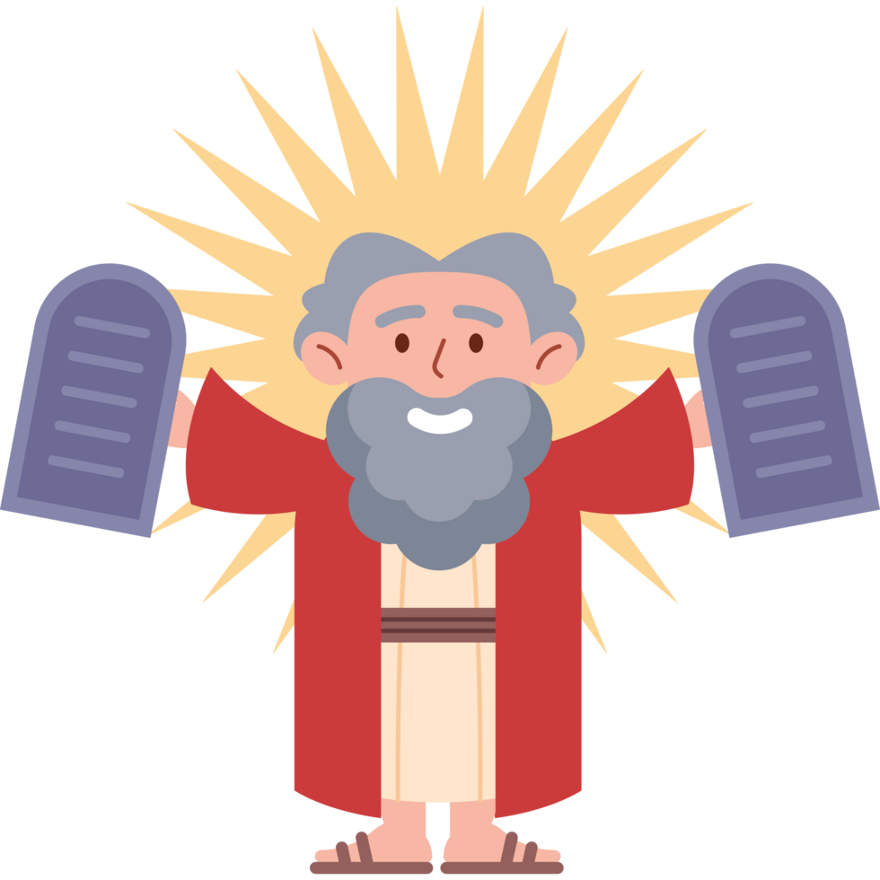 moses holding ten commandments png
