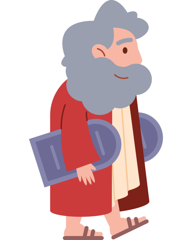 moses bible character with ten commandments png