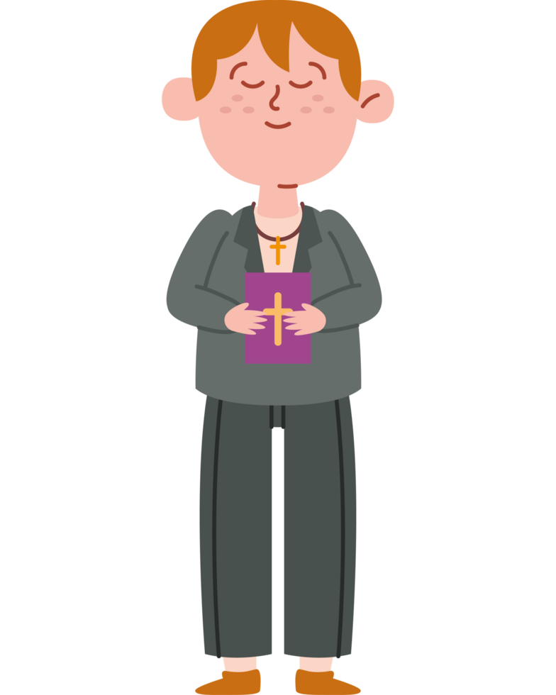 boy with bible in first communion png
