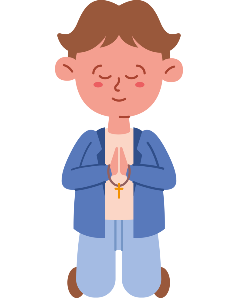 boy praying in first communion Design png