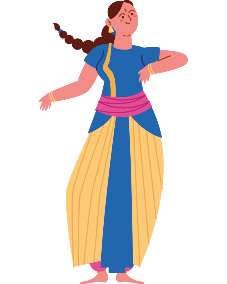 indian classical dancer bharatanatyam Design png