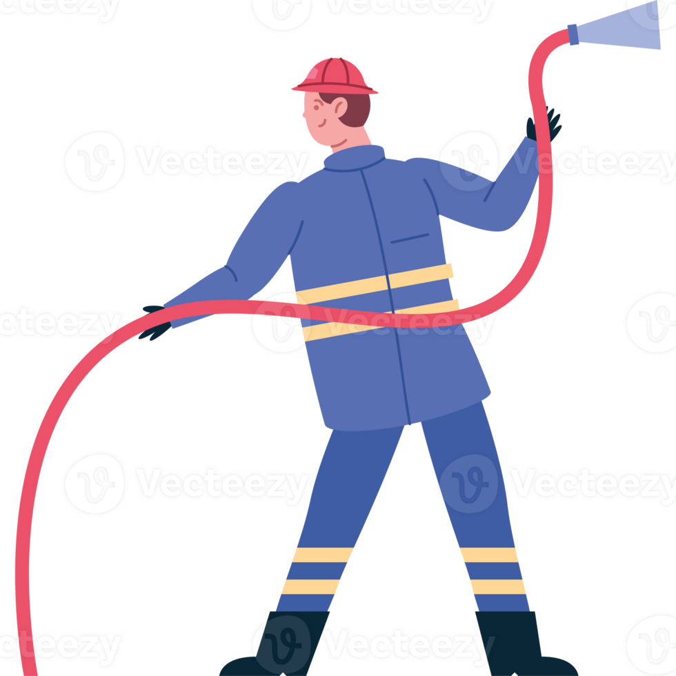 firefighter with hose png