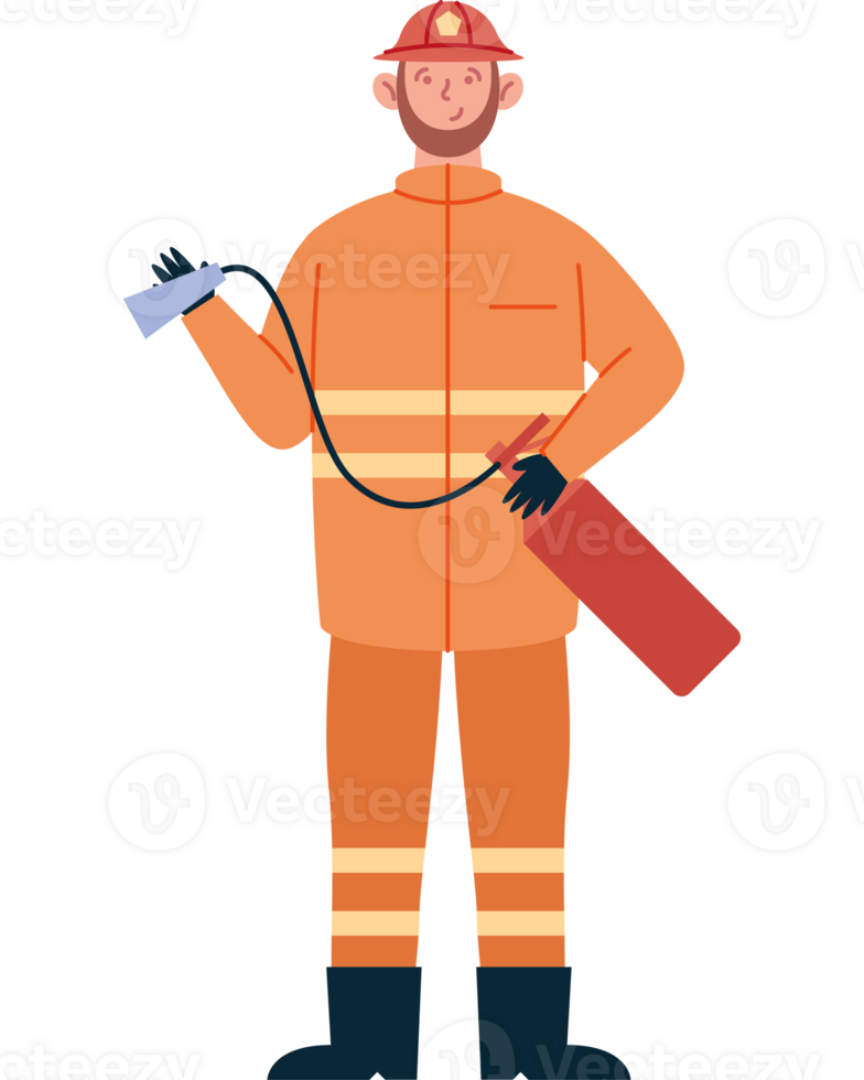 firefighter with extinguisher png