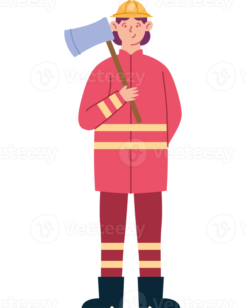 firefighter woman with axe png